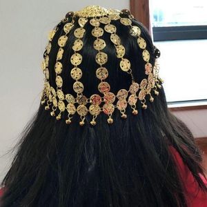 Etapa desgaste campana danza del vientre tiara metal traje sombrero mujeres niñas cabeza acuñada gorra para club nocturno Tailandia / India / fiesta árabe