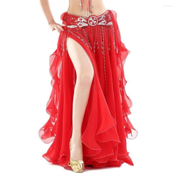 Vêtements de scène Accessoires de danse du ventre Paillettes Jupe de soleil Glands Costumes de spectacle Danse Espagnol