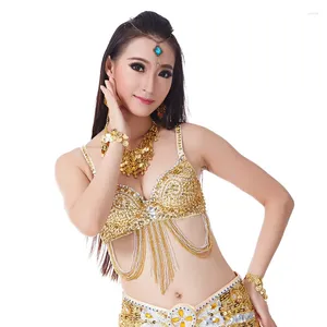 STAGE Wear Belly Dance Bra Sexy Costume Top Dancer Beauty Back Lingerie Perle artisanale Broidered Performance