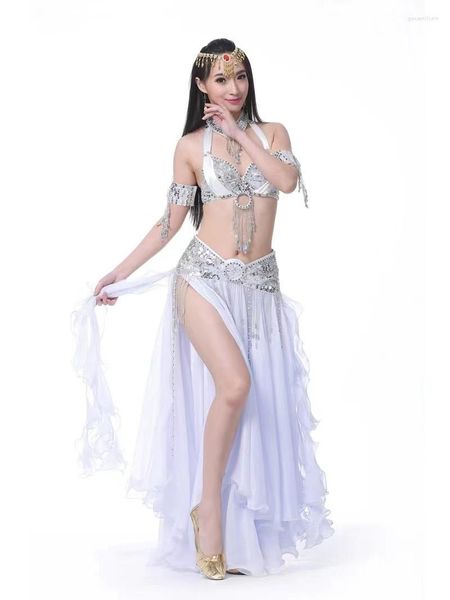 Stage Wear Belly Dance Costume 3pcs BraBeltSkirt Sexy Dancing Women Clothes Set Bellydance Festival Outfit