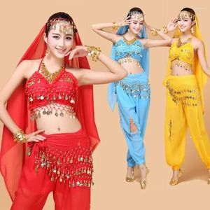 Stage Wear Belly Dance Costume Set Femmes Pour Performance Bollywood Compétition Sexy Sequin Tops Inde Flamenco Salsa Oriental Bellydance