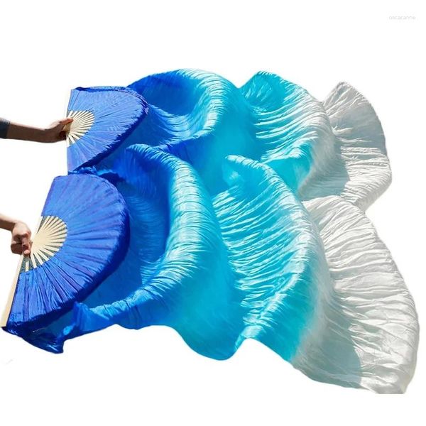 Escenario Wear Dance Dance Fan 1 PC Mano izquierda Bambú derecha Bambú hecha a mano Color teñido Práctica de rendimiento de baile Venores de seda reales