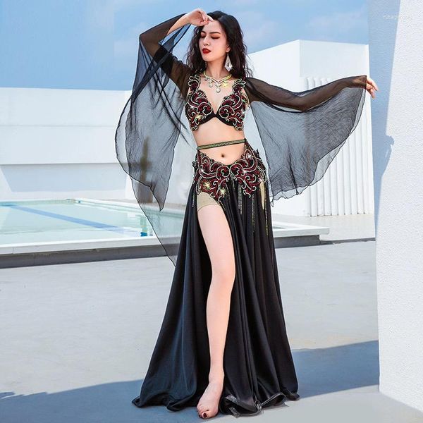 Stage Wear Dance Belly Dance Luxury Fringe sujetador Sexy Swing Swirt For Women Competition Show Outfit Fairy