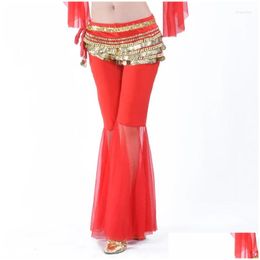 STATA Wear Belly Dance Mesh Pantalones acampanados Accesorios de disfraces Prop y Tassel Sequinas Drop de entrega de entrega Otyj0