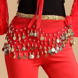 Pratique de danse de ventre de ventre de la scène Gold Chaîne pour débutant carrée carrée Écharpe Performance Belt