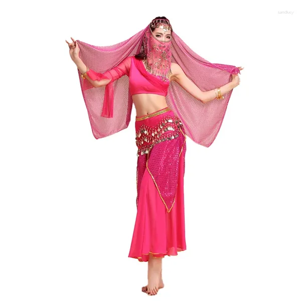 Stage Wear Belly Dance Top Jupe Ensemble Performance Costume Long Carnaval Disfraces Adultes Sexy Femmes Indienne Costume Danse
