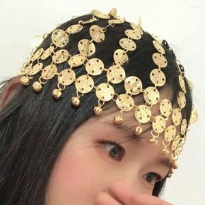 Stage Wear Belly Dance Tribal Tiara Headwear Coined Head Cap Hat Costume Piece Pour Femmes Filles