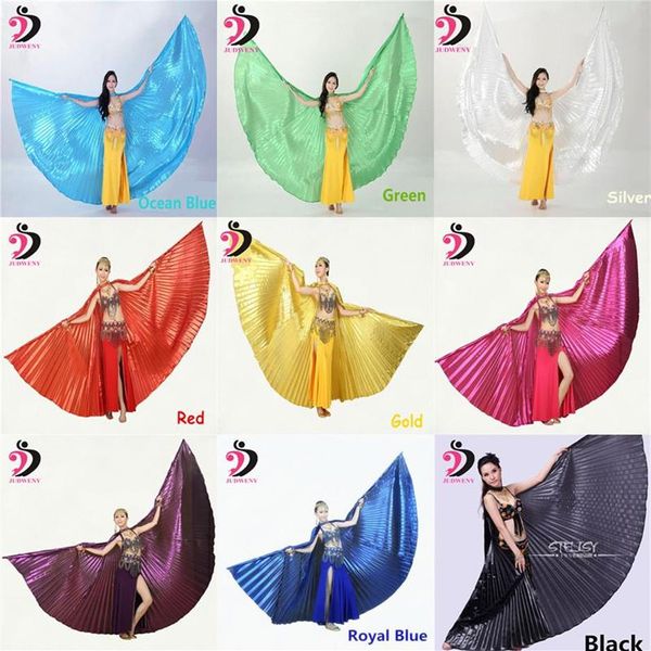 Stage Wear Ailes de danse du ventre Ailes d'Isis pour femmes adultes Design oriental Papillon Bollywood 11 couleurs Angle sans bâtons155x