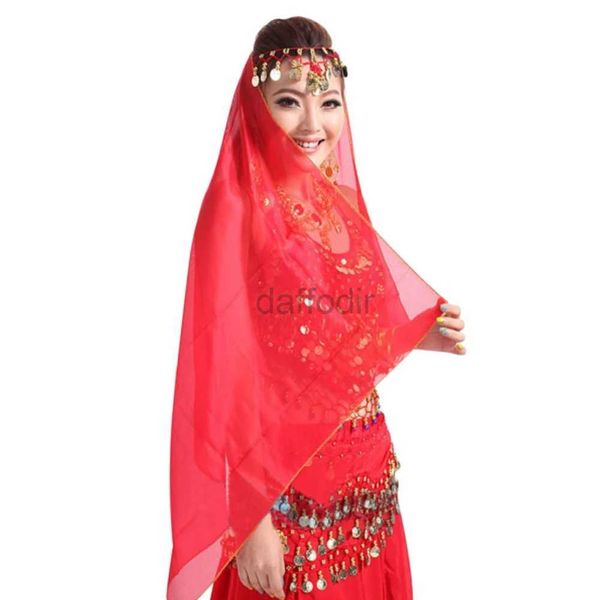 Stage Wear Belly Dancing Buff Solid Color Props Props Show Femenino Disfraces de la cabeza de baile indio D240425