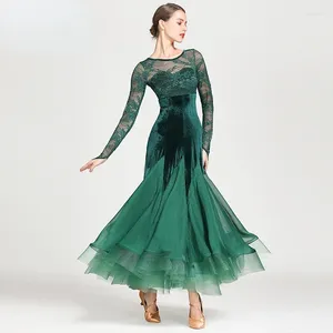 Stage Wear Big Swing Ballroom Danse Foxtrot Robe de danse Femme Valse Tango Compétition Moderne Chacha Performance