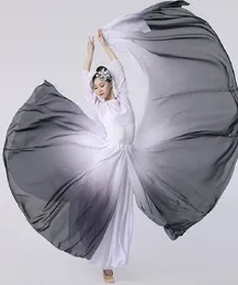 Portez des costumes de danse classiques de gradient de gradient en noir et blanc
