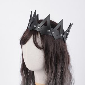 Stage Wear Couronne en cuir noir Cosplay Sexy Couvre-chef Femme Lunettes Queen Party Costume Props