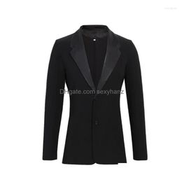 STATE Wear Black Modern Dance Coat For Men ADT National Standard Tops Waltz Ballroom Latin traje Practice ropa SL7696 Drop entrega DHBV0