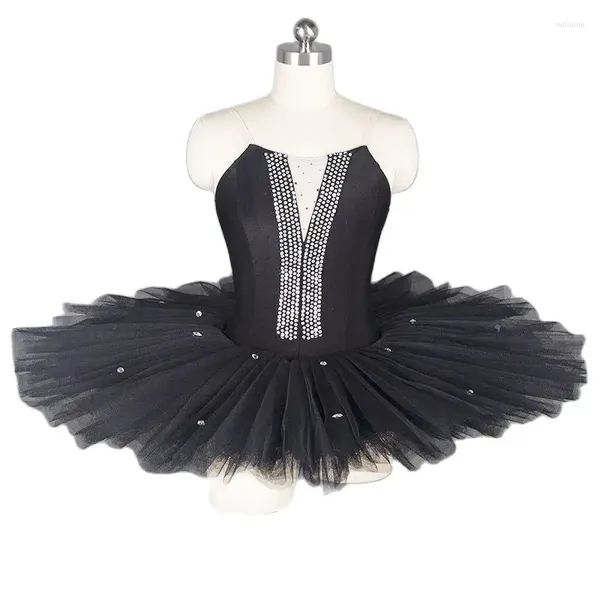 Stage Wear Noir Pré-Professionnel Ballet Tutu Adulte Ballerine Costume De Danse Femmes Répétition Pancake Tutus Filles Robe De Danse 11 Tailles