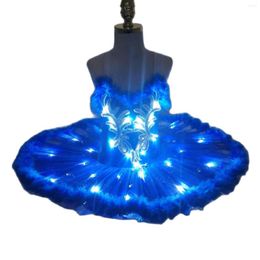 Stage Wear Blue Ballet Tutu Rokken Led Light volwassen buikkostuum Ballerina dansjurk voor meisjes