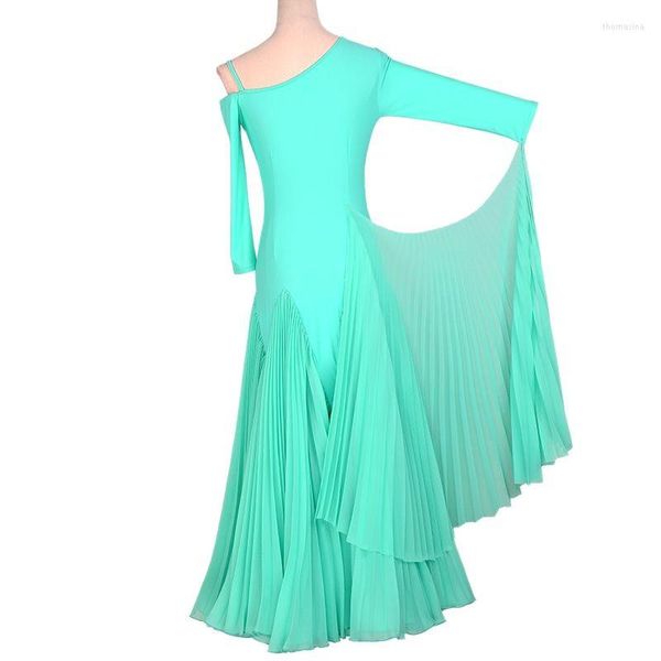 Ropa de escenario Vestido de baile de salón azul para mujeres Traje de alta calidad Práctica Vestidos de flamenco florales Ropa de baile exótica