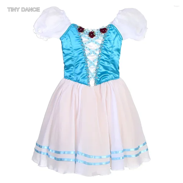 Stage Wear Bleu Professionnel Tutu Romantique Avec Crochet Dos Et 2 Rangées D'yeux Filles Ballerine Robe Costume Costume Ivoire Puffy Tutus