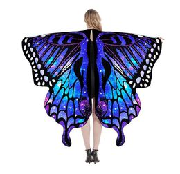 Stage Wear Papillon Cape Commerce Papillon Châle Halloween Dégradé De Couleur Danse Décoré Ailes Costume Cape Fête Faveur Cadeau Accessoires