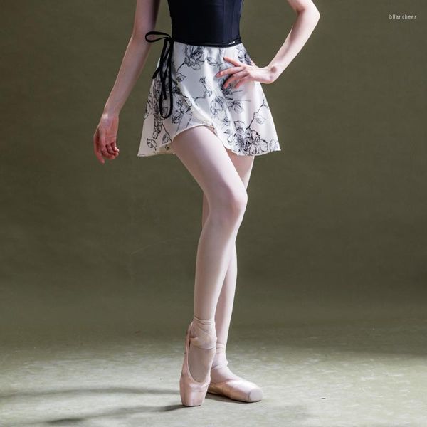 Vêtements de scène jupe de Ballet en mousseline de soie femmes jupes portefeuille à fleurs tenue de ballerine vêtements de fée Costume danseur pratique JL4432