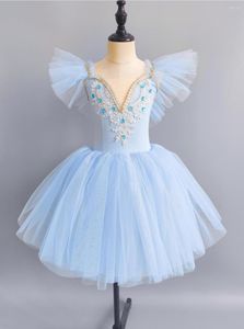 Stage Wear Enfant Ballet Tutu Robe Filles Ballerine Performance Chorale Danse Enfants Voile Costumes Modernes