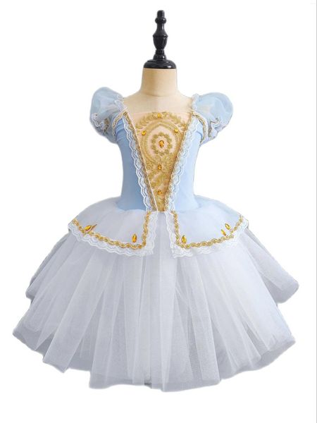 Stage Wear Enfant Ballet Tutu Robe Filles Robes Rétro Pour Bal Performance Jupe Swan Dance Party Princesse