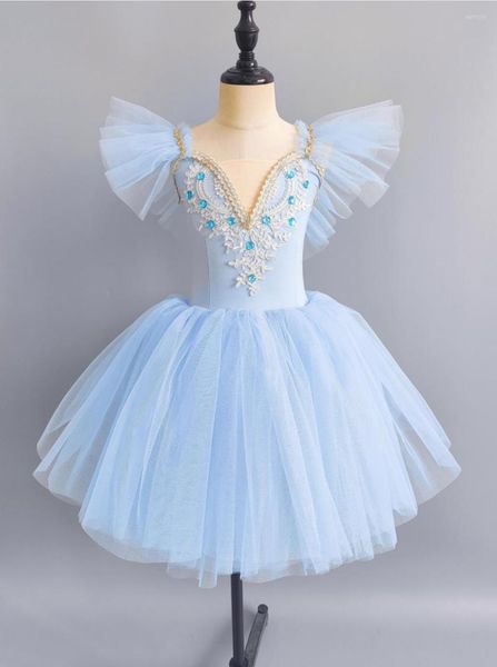 Stage Wear Enfant Ballet Tutu Robe Filles Ballerine Performance Chorale Danse Enfants Voile Costumes Modernes