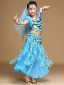 Scary Wear Child Belly Dance for Girls Costume Set Sari Bollywood Children Tentifit Girl Performance Clothes Ensembles