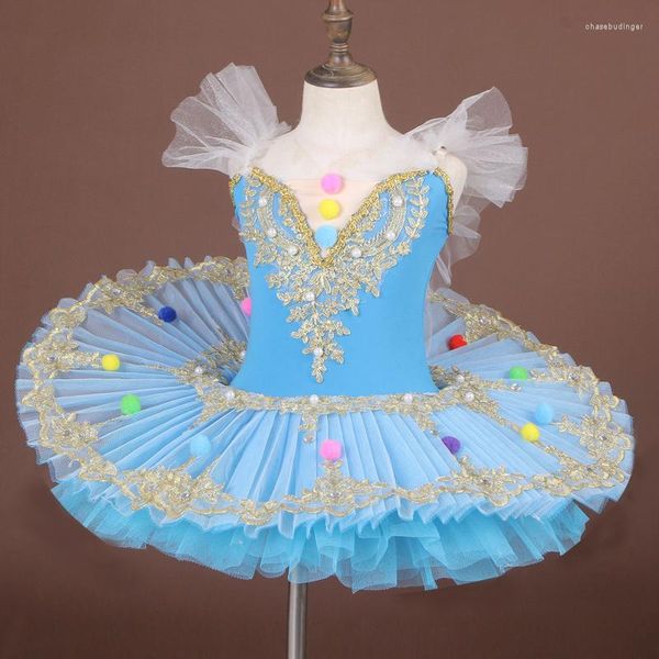 Desgaste de la etapa Falda de ballet para niños Tutu Little Swan Dance Performance Ropa Chica Profesional