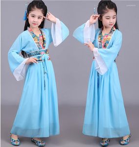 Stage Wear Children's Hanfu Dress Spring Summer Girl's National Tang Costume Boutique Borduurwerk Confucian Jurken Party Dance