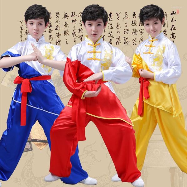 Ropa de escenario para niños, uniforme de entrenamiento de artes marciales, traje de ropa de actuación de manga larga