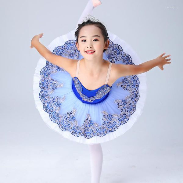 Stage Wear Costumes de ballet bleu royal pour enfants Adulte