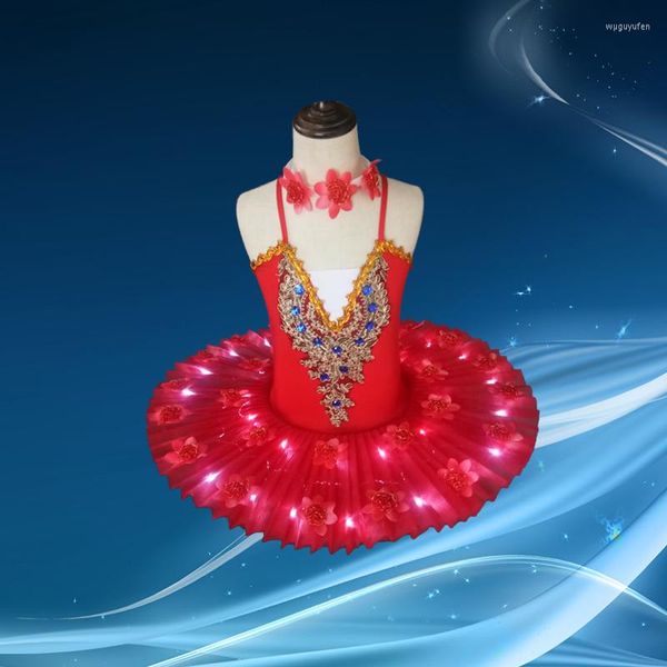 STATE Wear Ballet Ballet Dance Proftume Professional Disfraz Luminoso Led Tutu Vestido Adulto Adulto Swan Lake Girl Super trapo H651