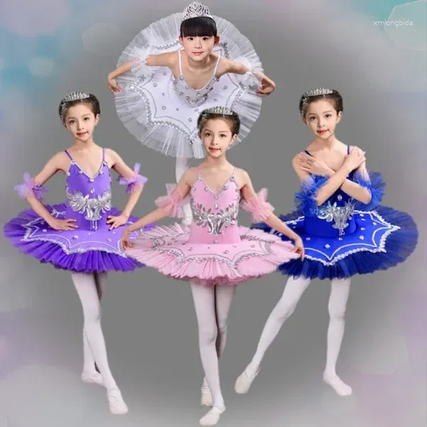 Stage Wear Enfants Ballet Jupe Petit Cygne Danse Performance Ballerine Robe Tutu Professionnel Pour Les Filles