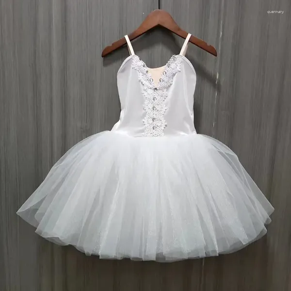 Scène porte des enfants ballet tutu robe filles jupes blancs swan Lake dance performance costumes ballerina velep top