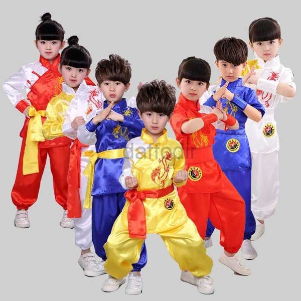 STACE PARSEZ LES ENFANTS CHINSE CHINOS TRADITIONNEMENT COSTU POUR LES ENFANTS ARTS MARTIALS UNIFICATION KUNG FU GROUPES GARMES BARCHTS PERFORMANCE PERFORMANCE Costume D240425