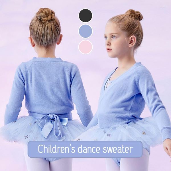 Escenario desgaste niños danza suéter abrigo niñas ballet abrigo tops chal cardigan niña otoño invierno cálido terciopelo manga larga encogiéndose de hombros