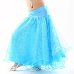 Stage Draag Kinderen Flare Long Rokken Dancewear Kids Belly Dancing Dishing Cleren Chiffon Rok Professionele dans voor meisjes