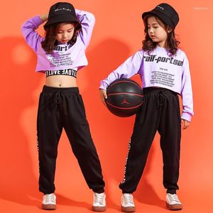 Stage Wear Children Hip Hop Performance kleding Tiener Girls Street Dance Crop Tops Vest Casual Pants Jazz Streetwear Sports Suits 3 PCS