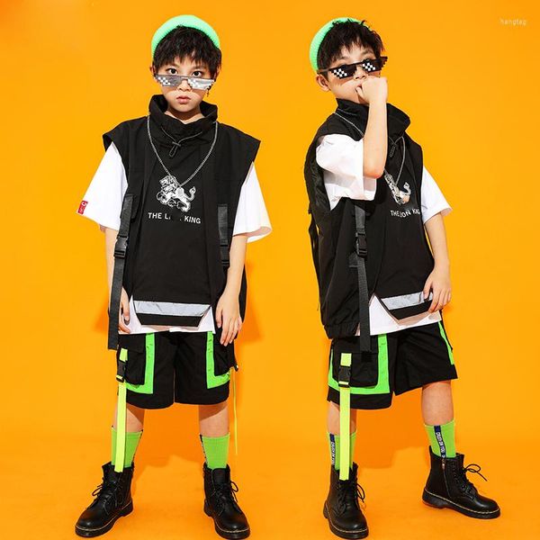 Stage Wear Enfants Hiphop Pratique Street Dancewear Filles Garçons Salle De Bal Hip-Hop Costumes De Danse Pour Enfants Jazz Performance Vêtements DQS5243