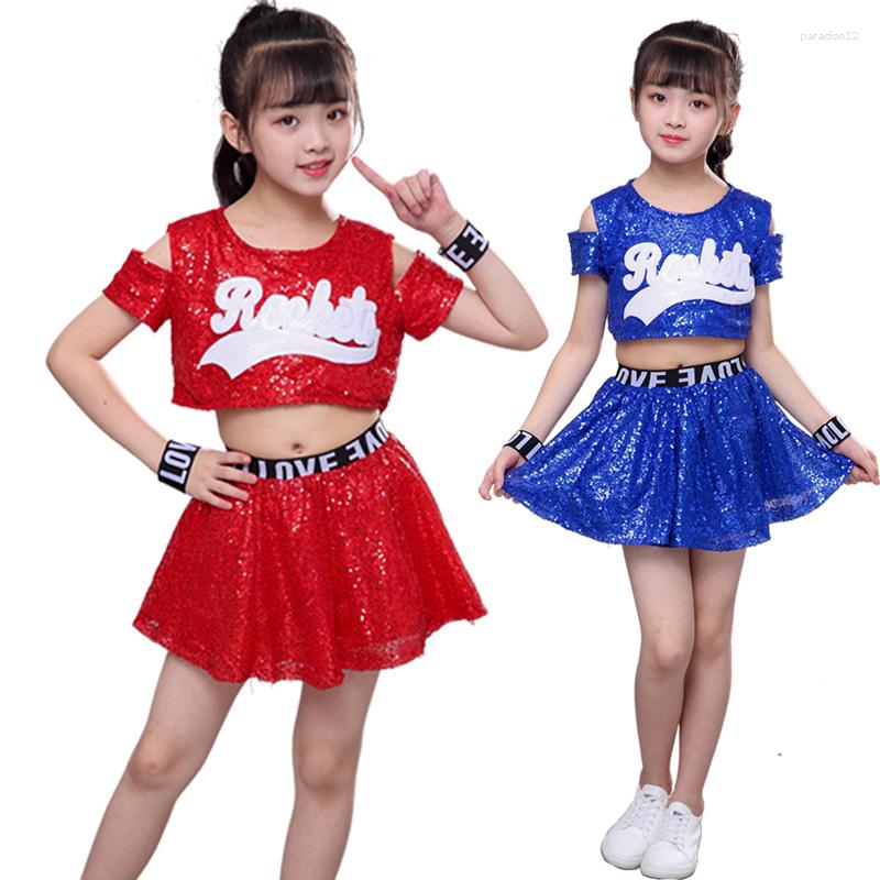 Stage Wear Bambini Jazz Dance Modern Costume Fashion Kids Latin Ballroom Dance Dress Show Abiti Costumi per ragazza