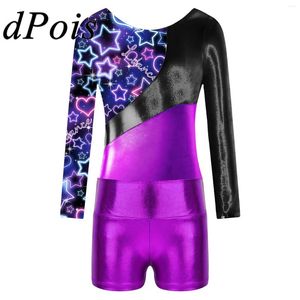 STATA Wear Children Metallic Ballet Danza Danza Danza Niñas LEOPARDO LEOPARDO ESTIRO ESTADICA SHORTS LEARTAR