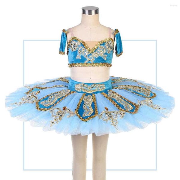 Vêtements de scène enfants ou adultes Pirate Performance robe de Ballet bleu fendu Tutu compétition professionnelle jupe de danse