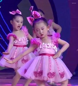 Stage Wear Enfants Ballet Dance Pompadour Dress Cute Pink Girls Princess Chorus Performance