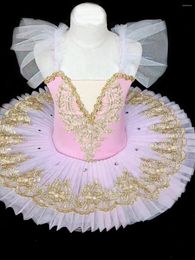 Portez de la robe de ballet pour enfants Performance des filles Sling Gauze Gauze Professional Swan Lake Tutu