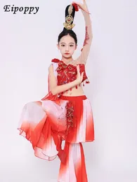 Stage Draag kinderen klassieke danskostuum Lotus -stijl Blooming Girl Dunhuang Apsara National Performance