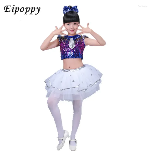 Stage Wear Costume pour enfants Filles Jazz moderne Danse Tulle Tutu Jupe Performance Spectacle de maternelle