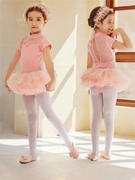 Escenario usar ropa de baile para niños niñas de manga corta práctica de manga corta china folletos de baile ballet para mujeres