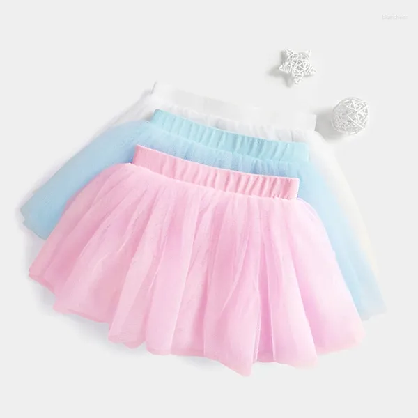 Stage Wear Enfants Quatre Couches Tulle Doux Mesh Jupes Courtes Filles Large Bord Élastique Ballet Tutu Demi-Corps