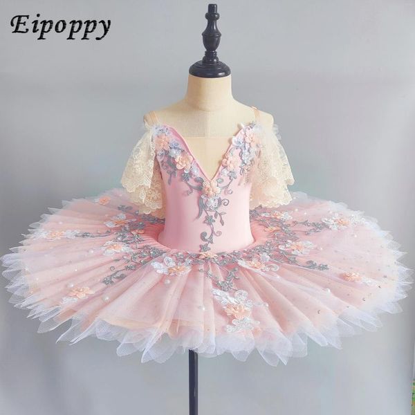 Portez une robe de danse de ballet professionnel pour enfants costume de filles tulle tutu