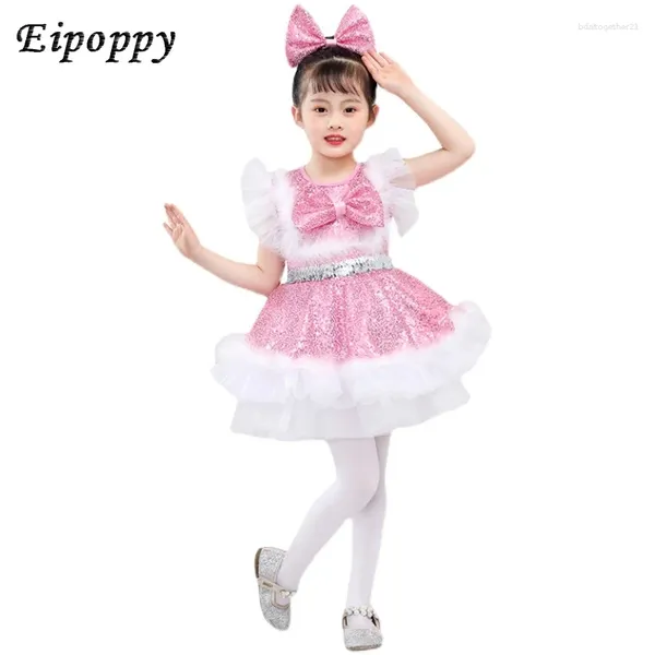 STAGE PEUR Costume à paillettes pour enfants 61 Costumes de maternelle fille rose rose de jupe de tulle mignonne tulle